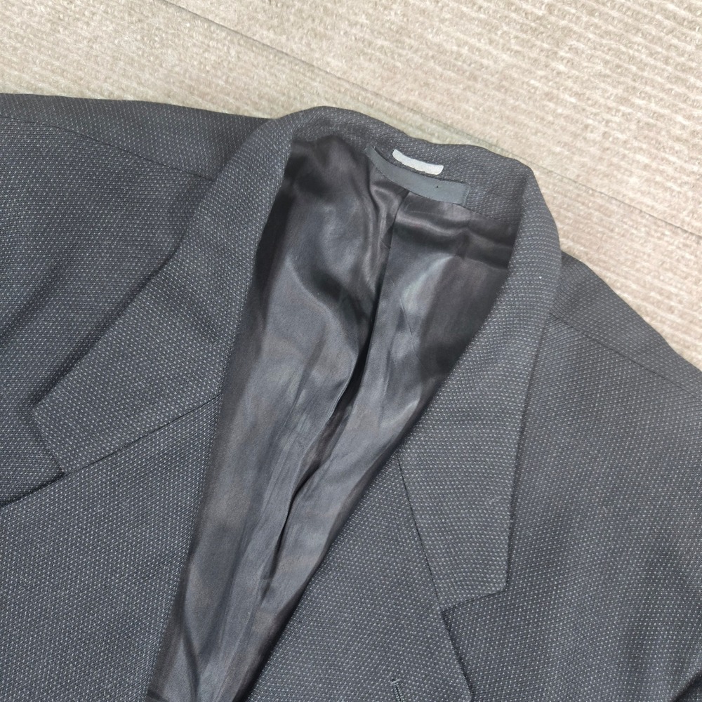 Jhane Barnes Mens 44 Charcoal Textured Single Button Notch Lapel Blazer Jacket